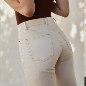 Reformation Cream Straight Leg Jeans